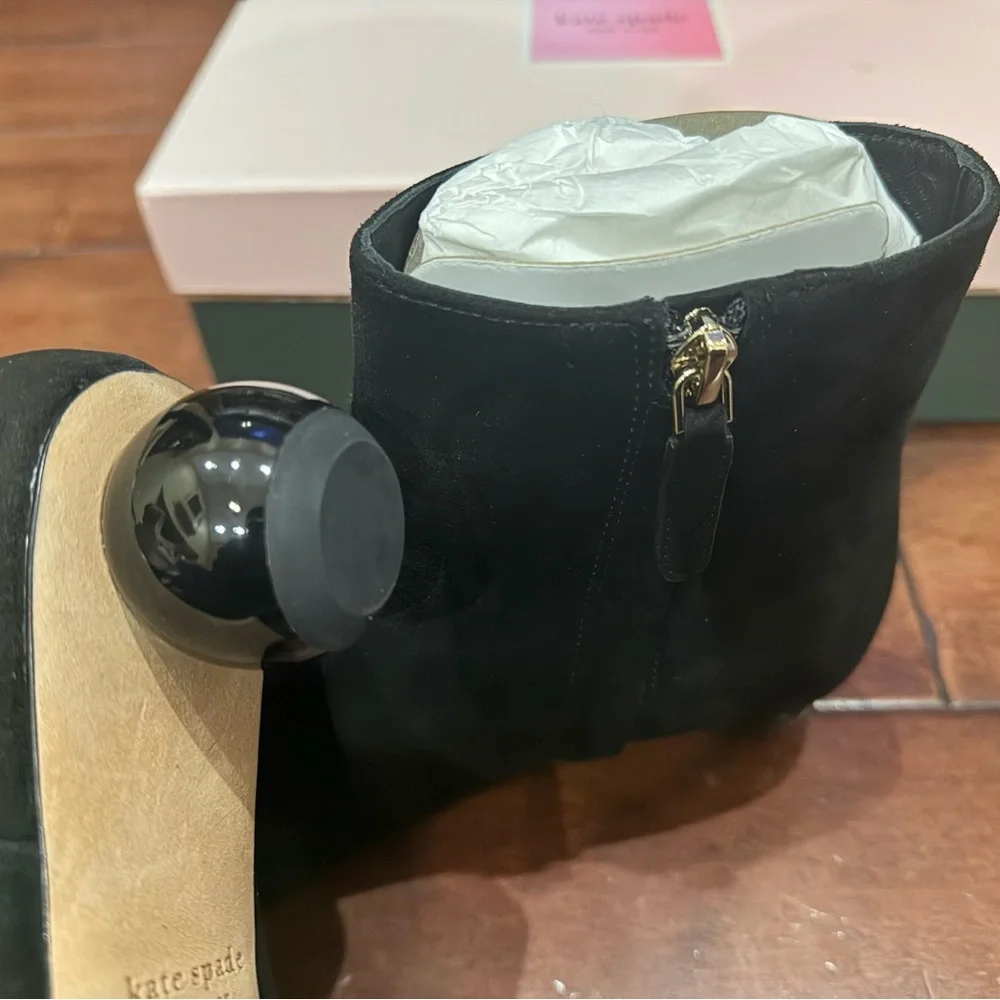 New Kate Spade Women's Black Leather Sydney Dress Booties Size 7.5B Narrow - Picture 9 of 16
